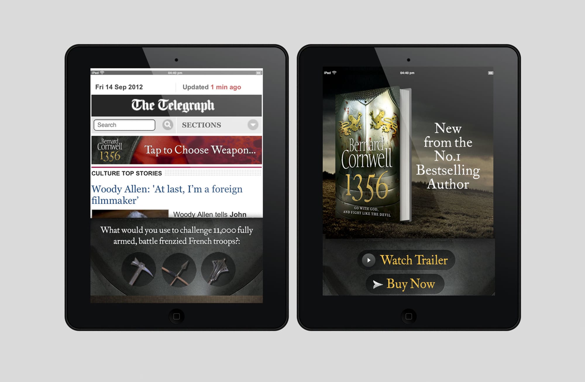 Harpercollins 1356 Bernard Cornwell One Darnley Road Ipad